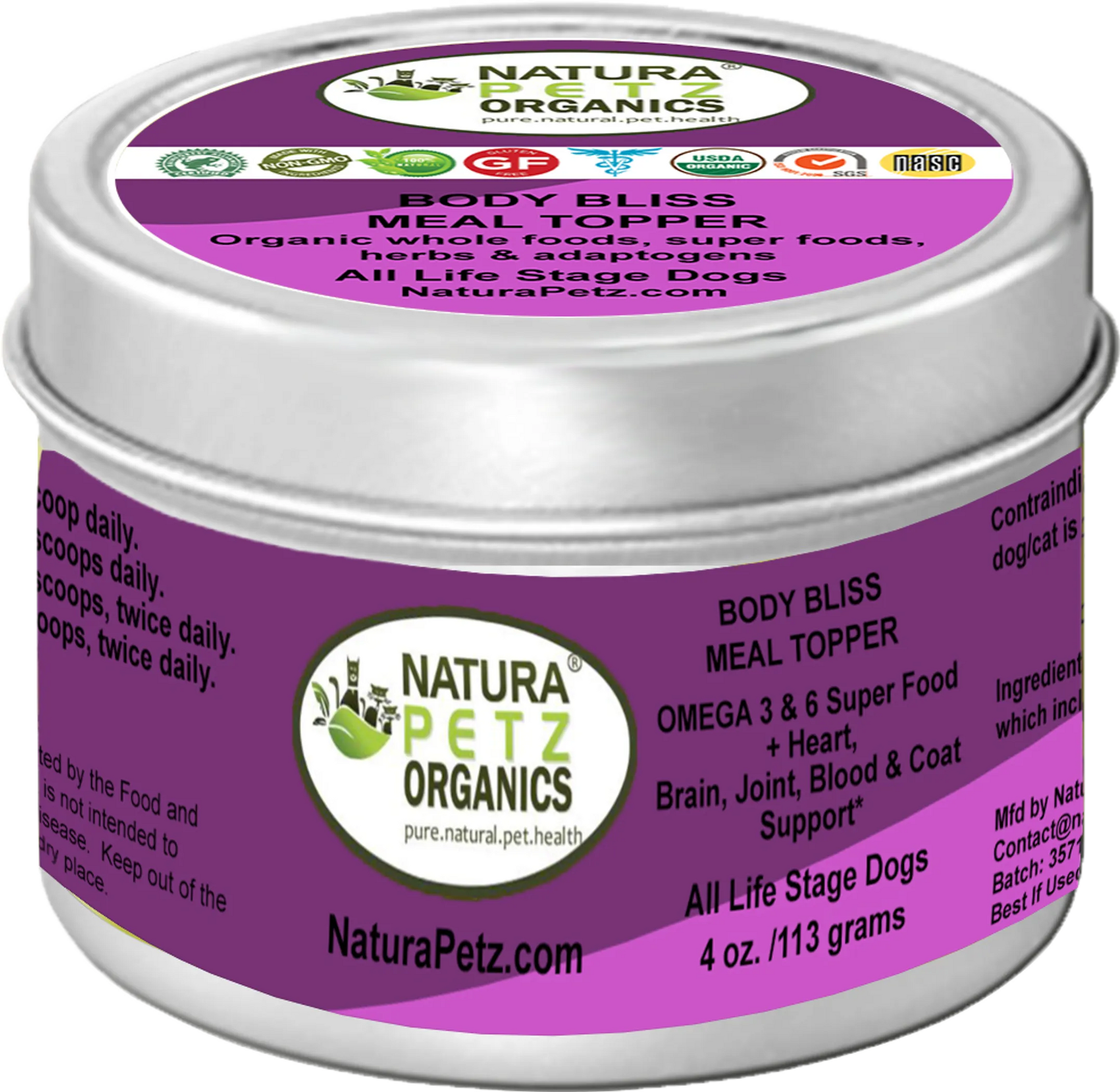 4APAWS™Body Bliss Meal Topper- Omega 3 & 6 Super Food + Heart, Brain Joint, Blood & Coat Support*