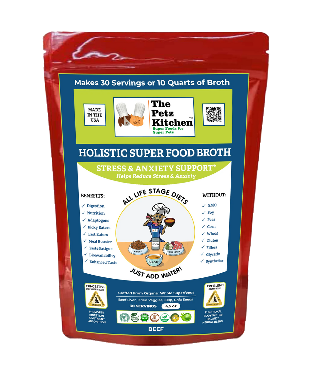 4APAWS™Super Food Broth Stress & Anxiety Support* The Petz Kitchen Dogs & Cats