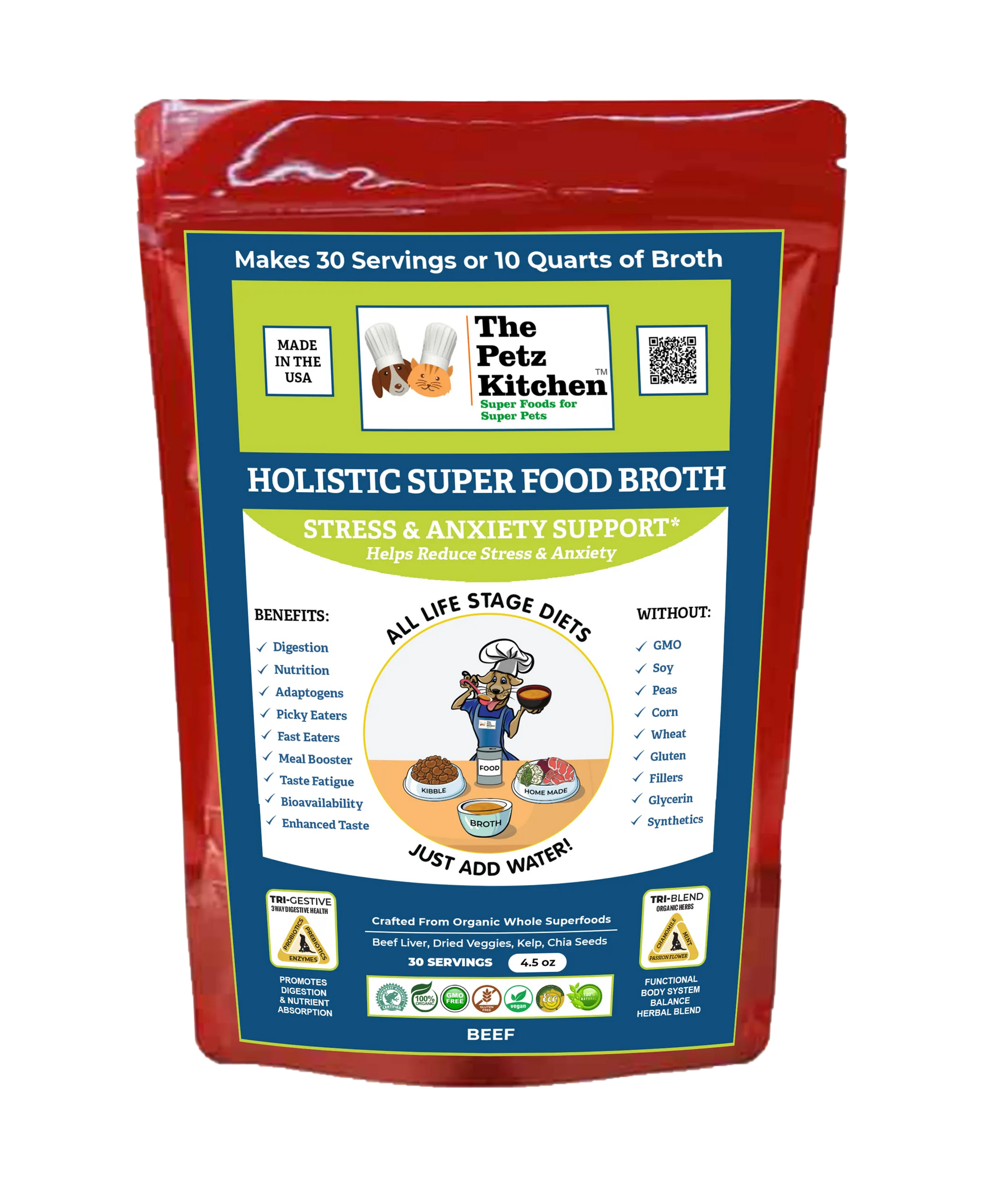 4APAWS™Super Food Broth Stress & Anxiety Support* The Petz Kitchen Dogs & Cats