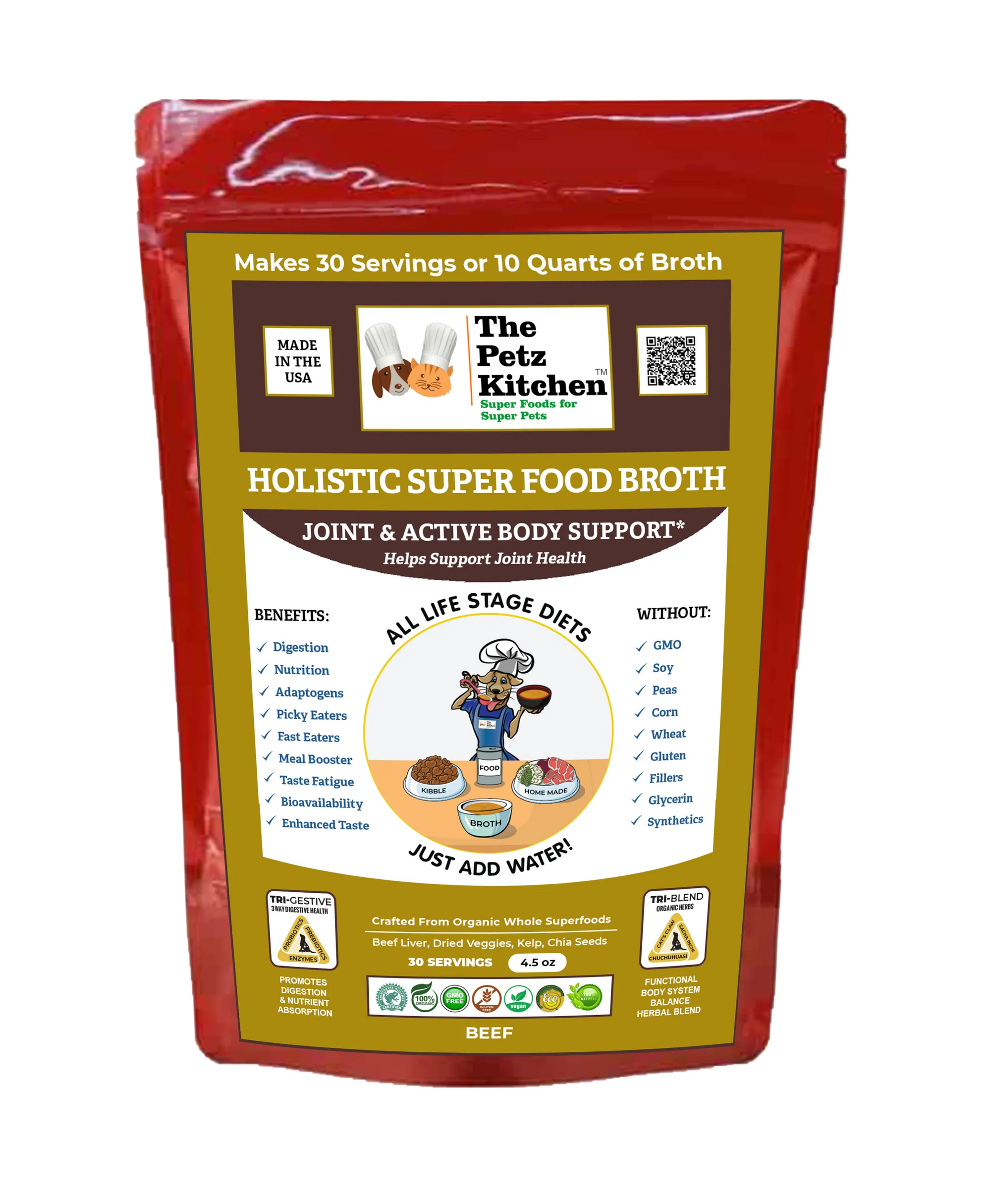 4APAWS™Super Food Broth Joint & Active Body Support* The Petz Kitchen Dogs & Cats*