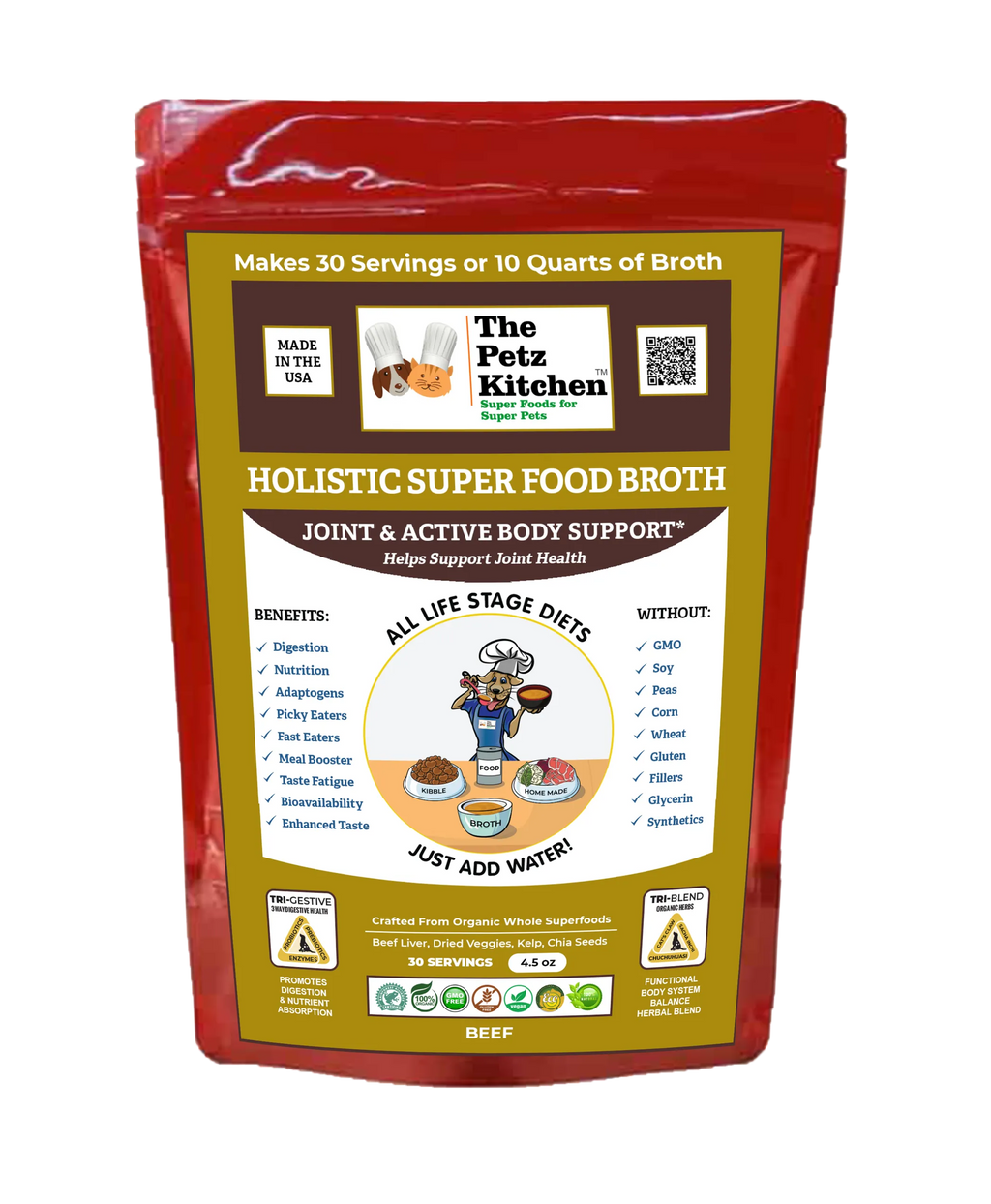 4APAWS™Super Food Broth Joint & Active Body Support* The Petz Kitchen Dogs & Cats*