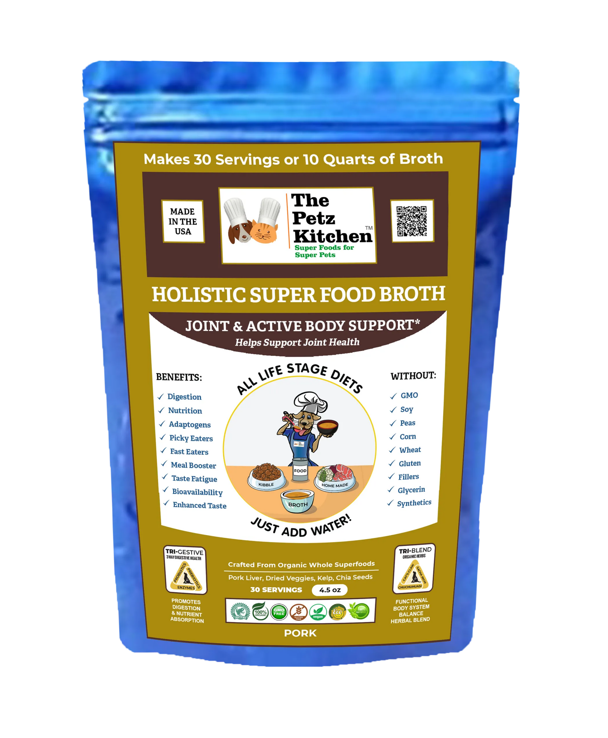 4APAWS™Super Food Broth Joint & Active Body Support* The Petz Kitchen Dogs & Cats*