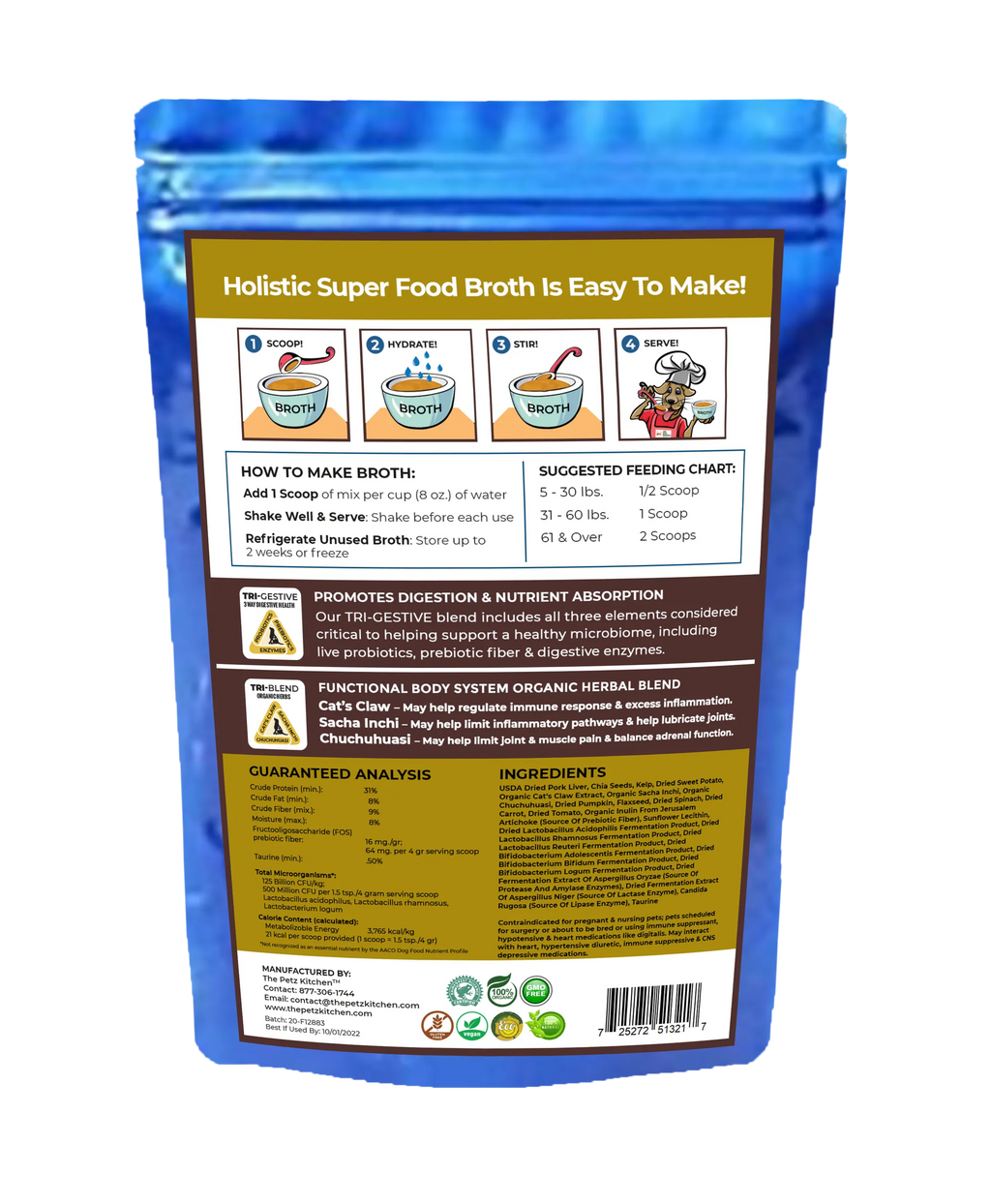 4APAWS™Super Food Broth Joint & Active Body Support* The Petz Kitchen Dogs & Cats*