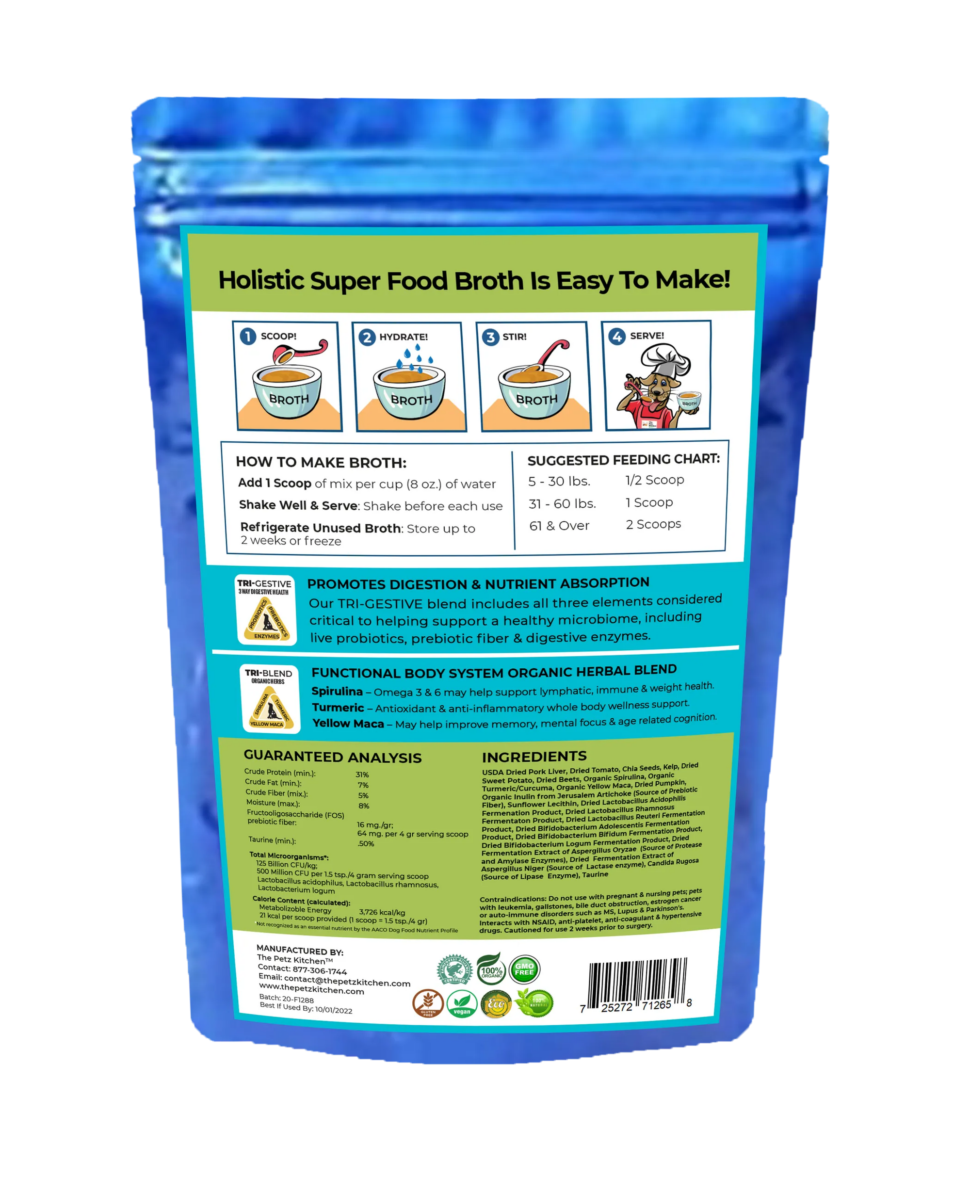 4APAWS™Super Food Broth One & Done* Vitamin, Mineral & Enzyme The Petz Kitchen Dogs Cats