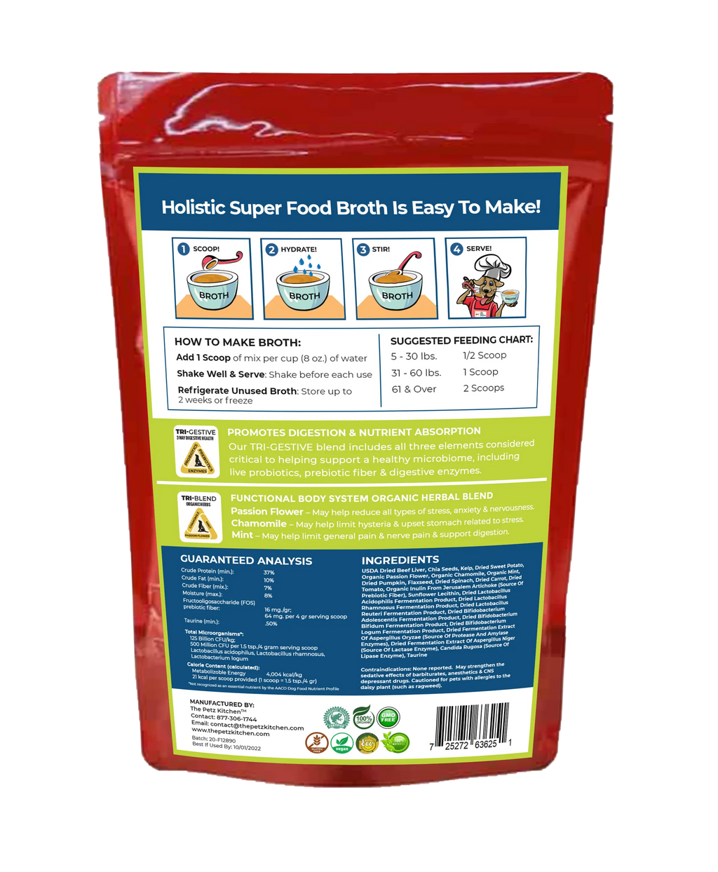 4APAWS™Super Food Broth Stress & Anxiety Support* The Petz Kitchen Dogs & Cats