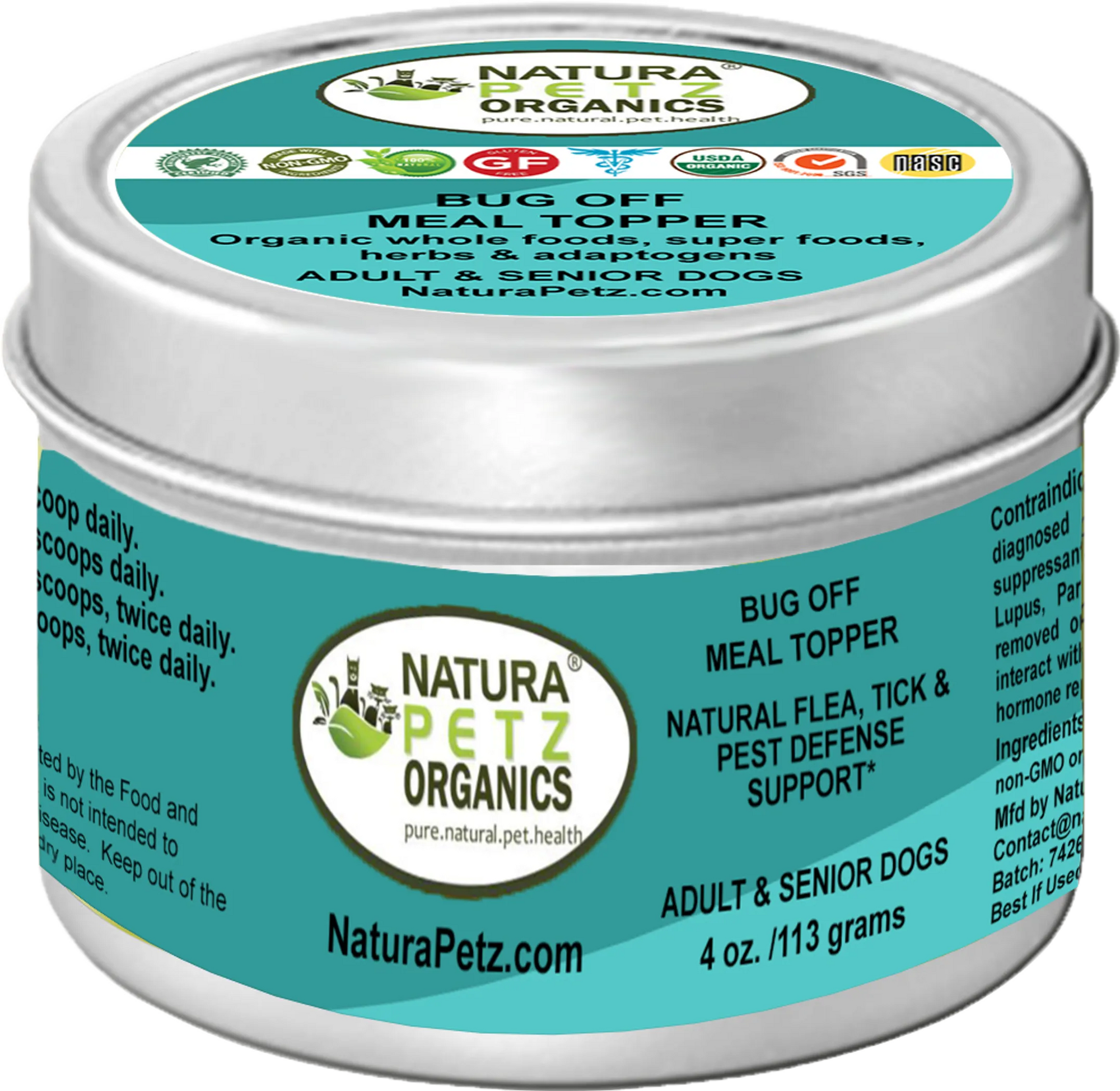 4APAWS™Bug Off Natural Defense Meal Topper* Flea, Tick & Pest Defense for Dogs, Cats & Horses*