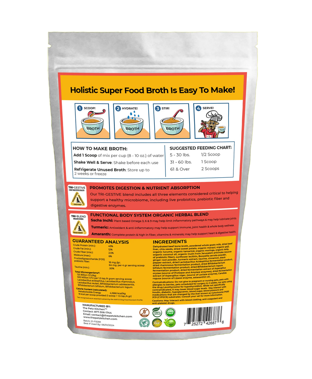 4APAWS™Goats Milk + Bone Broth Berry Max Antioxidant Vision & Glucose Support Broth* The Petz Kitchen Dog & Cat Holistic Super Foods*