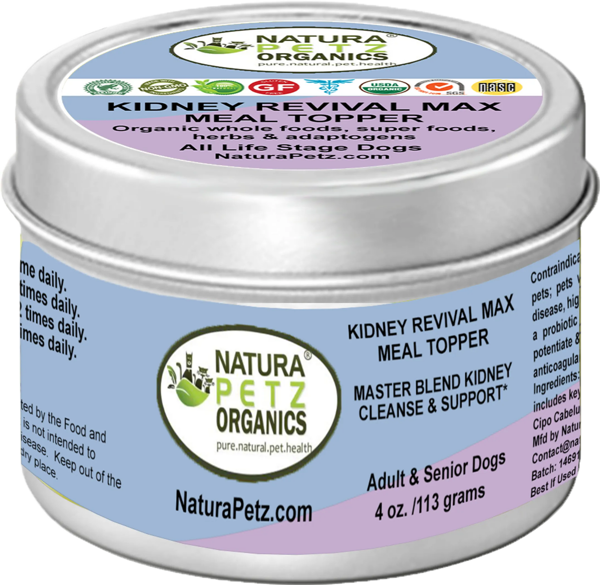 4APAWS™Kidney Revival Max Meal Topper* Master Blend Kidney Cleanse & Support* Adult and Senior Dogs & Cats*