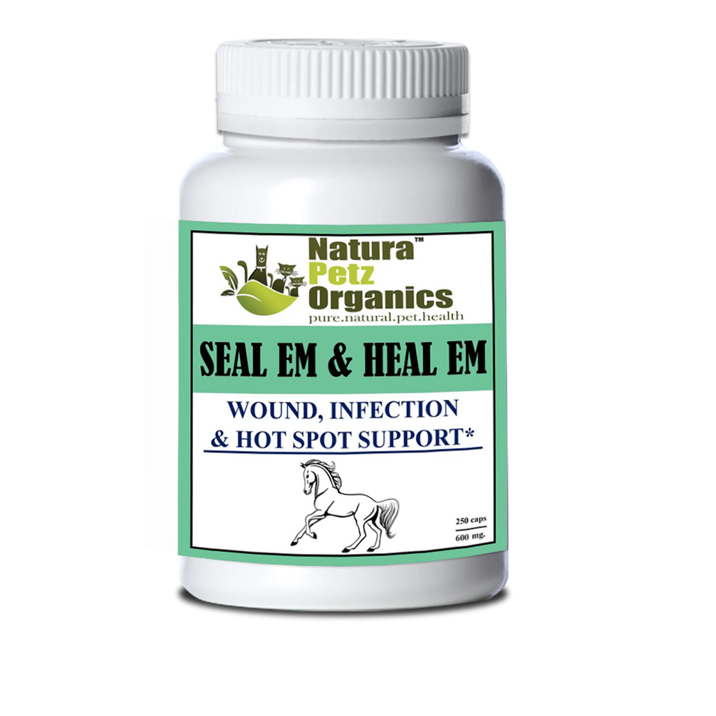 4APAWS™Seal Em & Heal Em Capsules Equine- Wound, Infection Ulcer Bite Bleeding & Hot Spot Support*