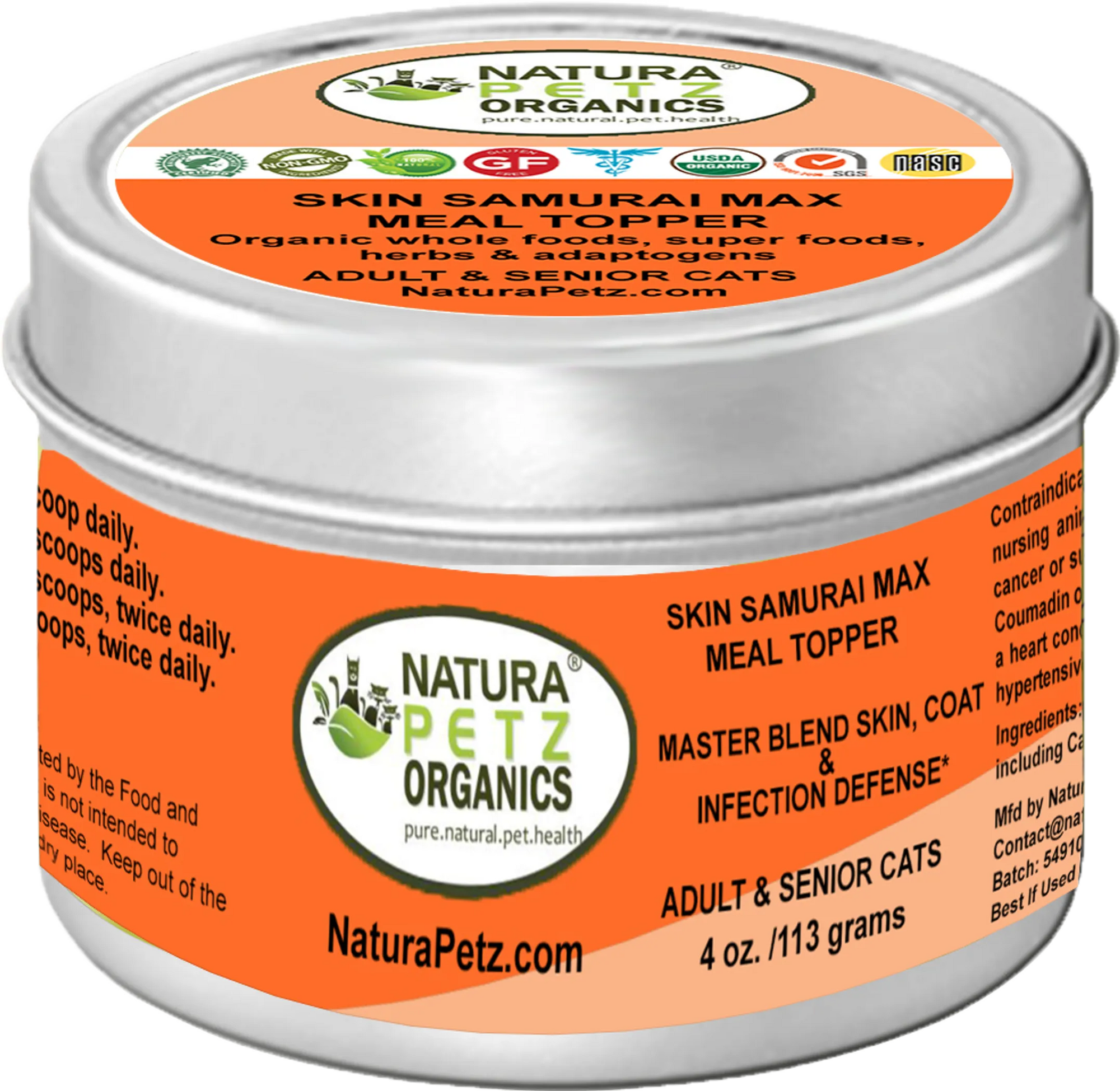 4APAWS™Skin Samurai Max Meal Topper - Master Blend Skin, Coat & Infection Defense For Dogs & Cats*