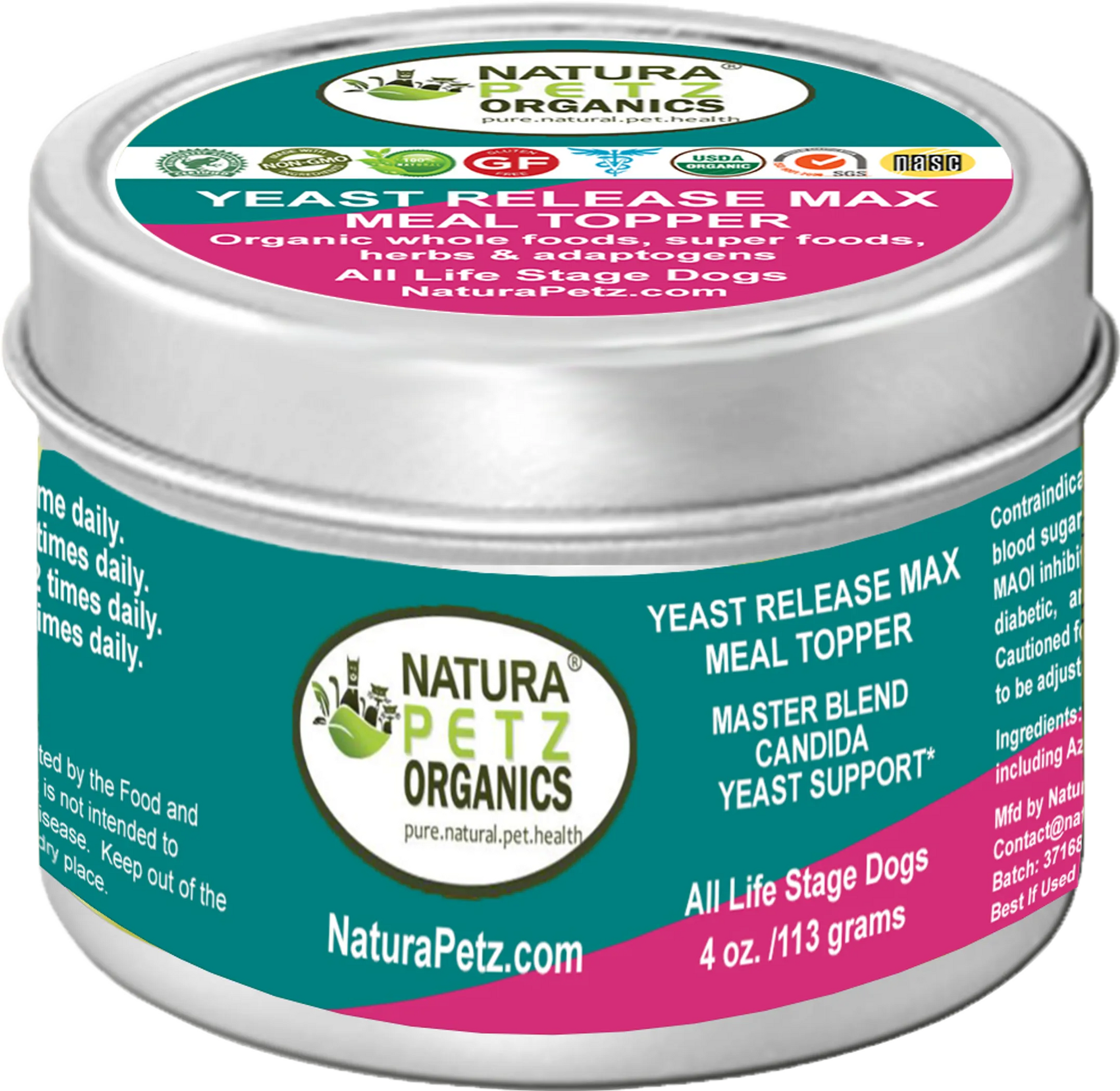 4APAWS™Yeast Release Max Meal Topper* Master Blend Candida Yeast Defense* For Dogs And Cats*