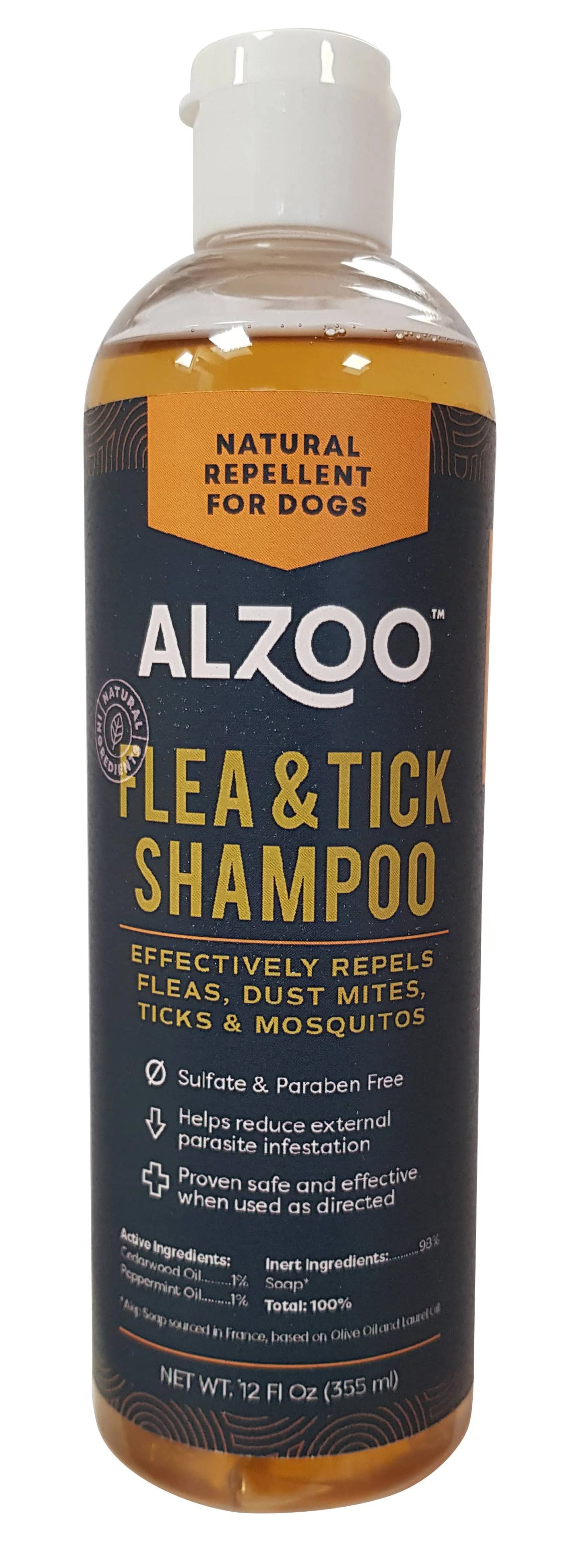 4APAWS™ALZOO Plant-Based Flea and Tick Repellent Shampoo for Dogs, 12oz
