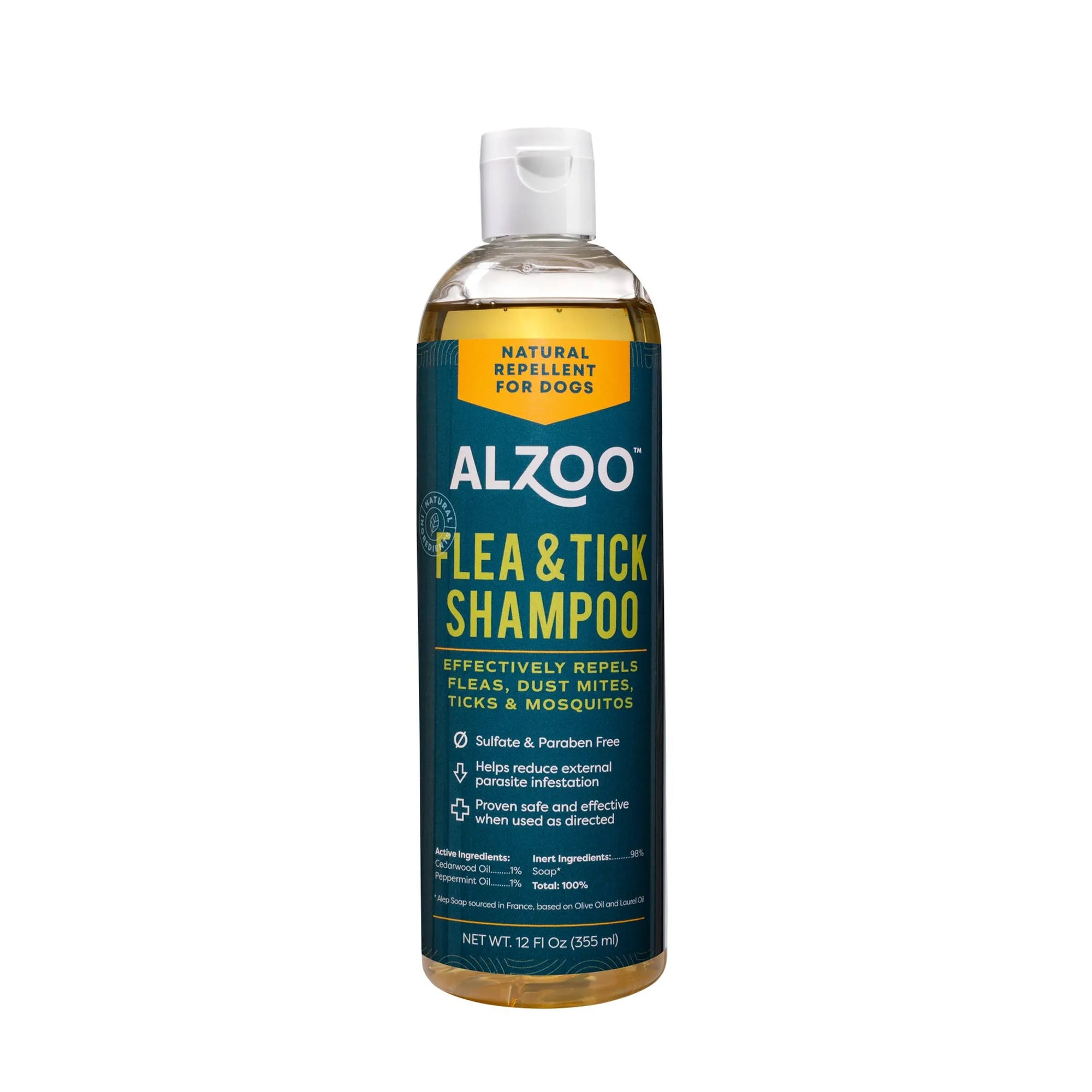 4APAWS™ALZOO Plant-Based Flea and Tick Repellent Shampoo for Dogs, 12oz
