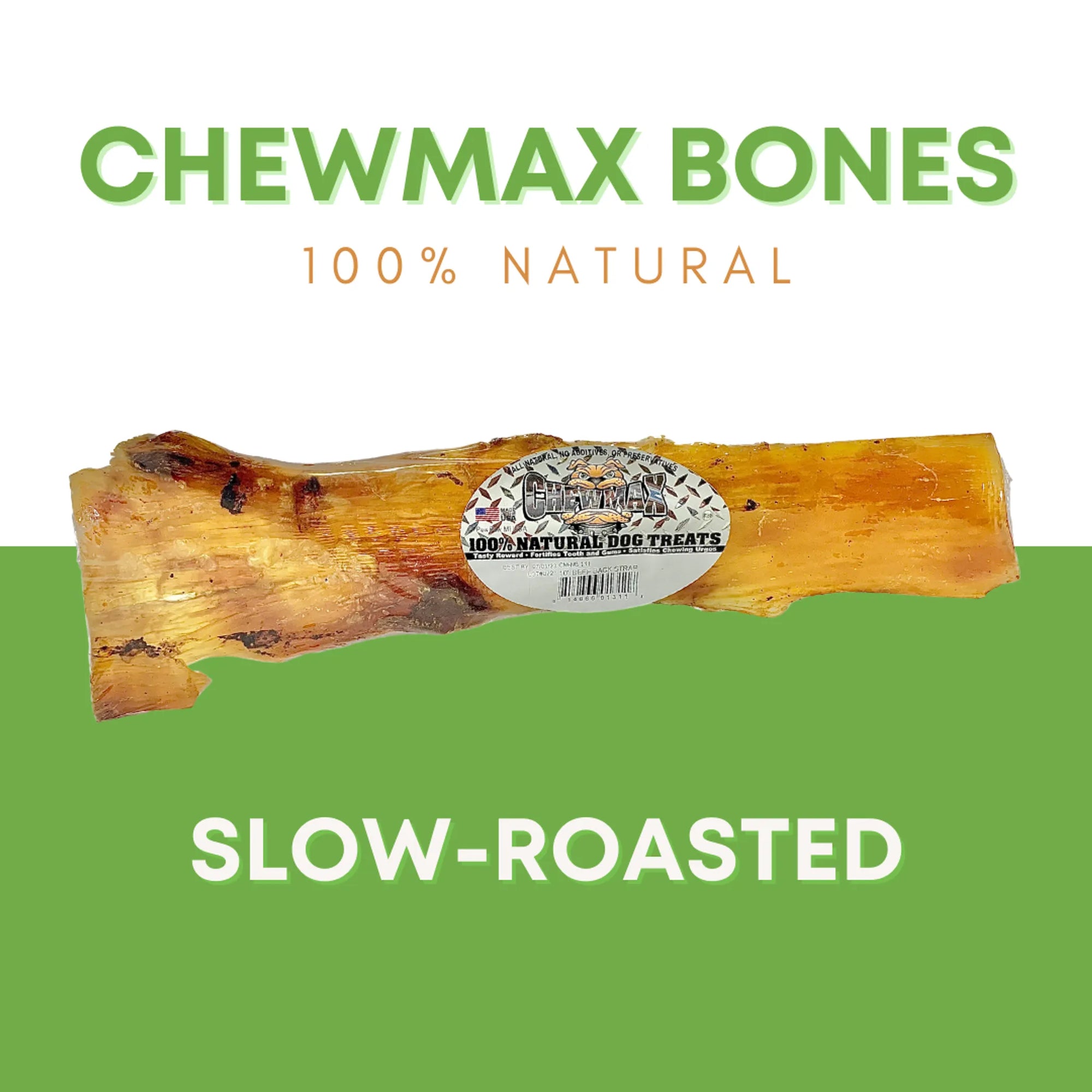 4APAWS™10" Beef Back Strap Dog Bone
