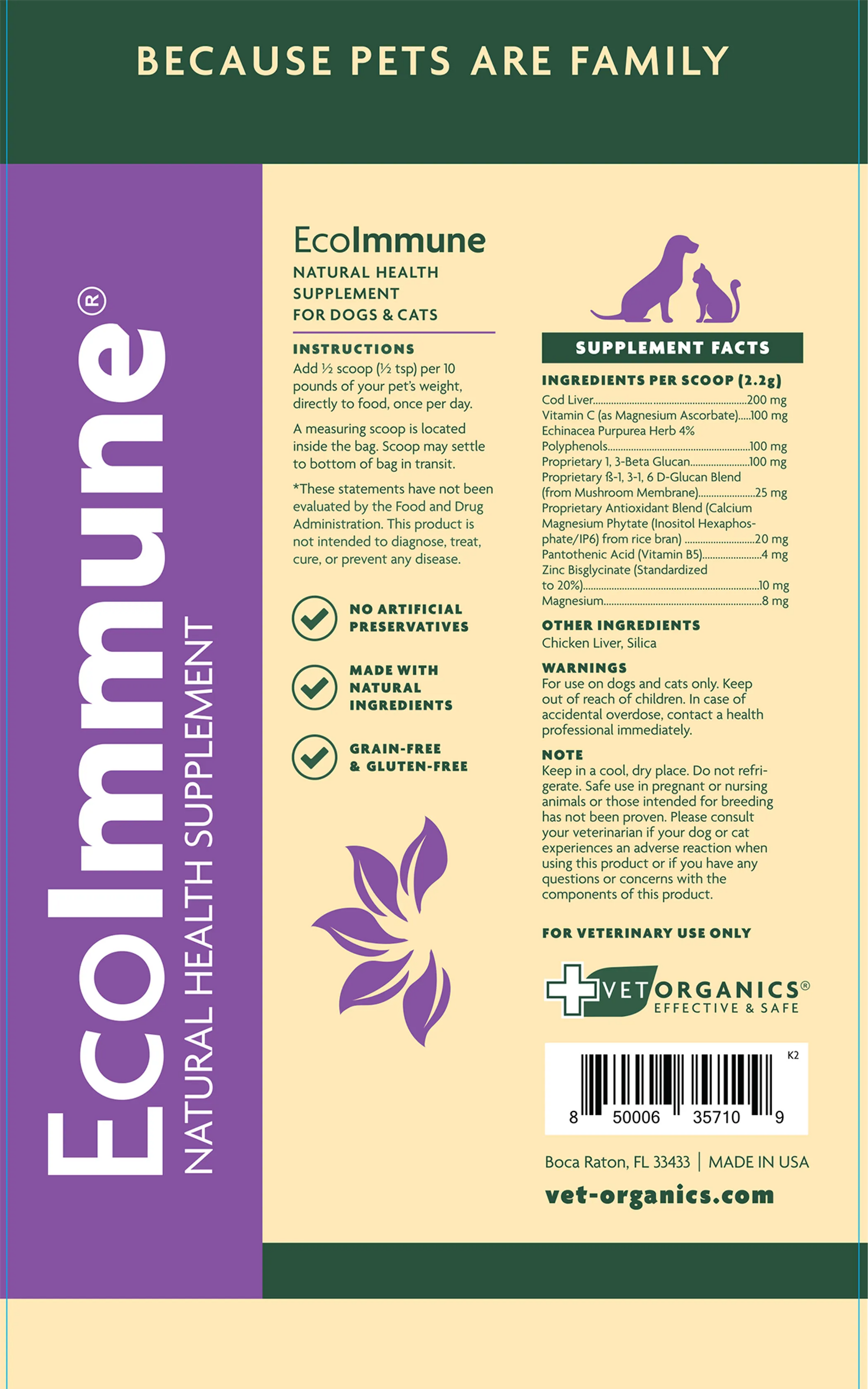 4APAWS™EcoImmune Immune Support & Booster Supplement for Dogs & Cats