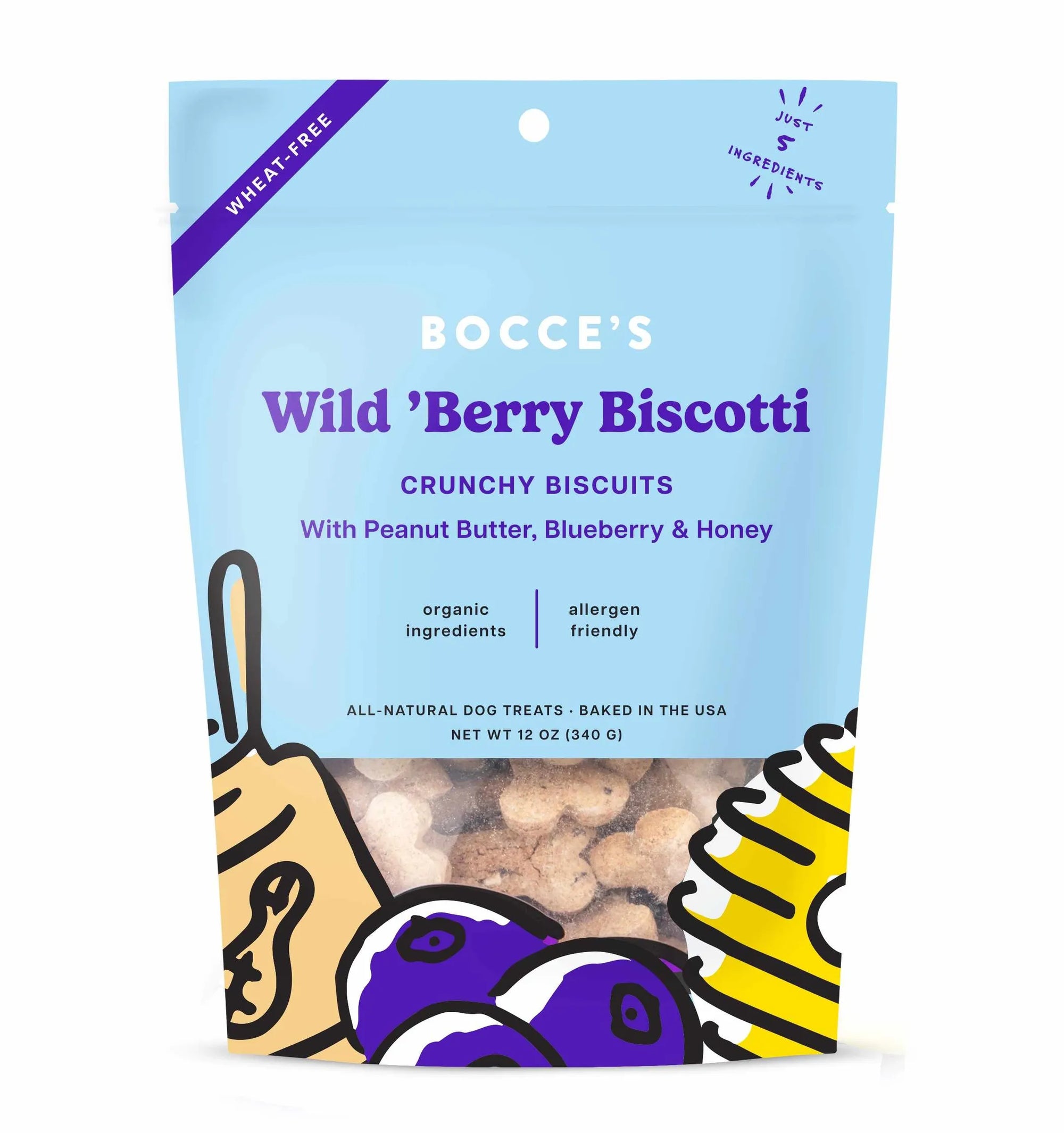 4APAWS™Bocce's Bakery Wild 'Berry Biscotti Small Batch Biscuits Dog Treats 12oz