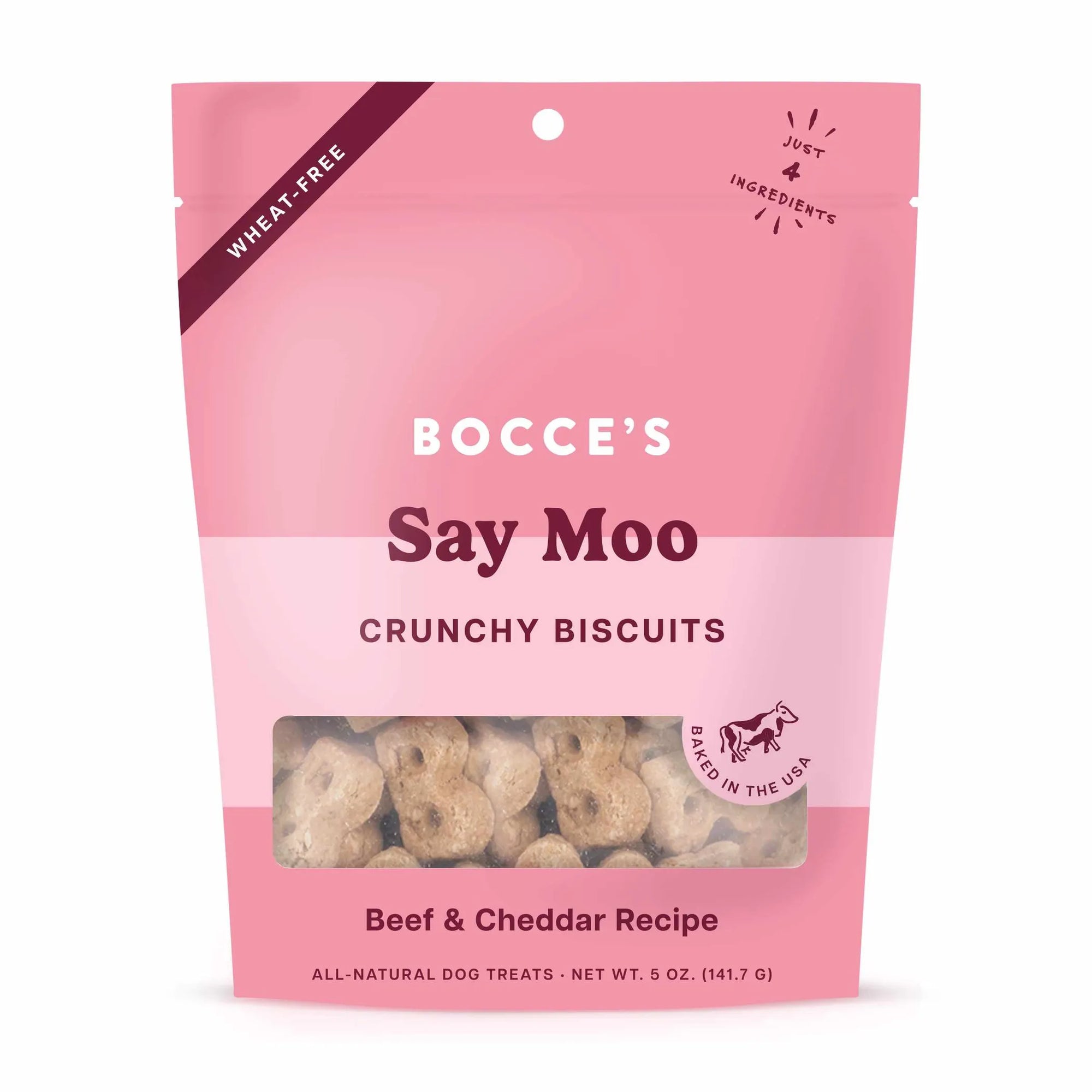 4APAWS™Bocce's Bakery Say MOOOO Biscuit Bags Dog Treats 5oz