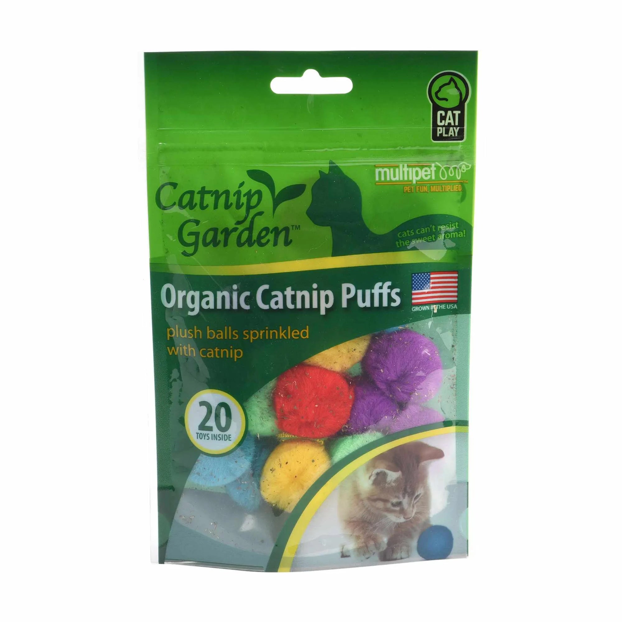 4APAWS™Multipet Catnip Garden Organic Catnip Puffs 20ct Bag