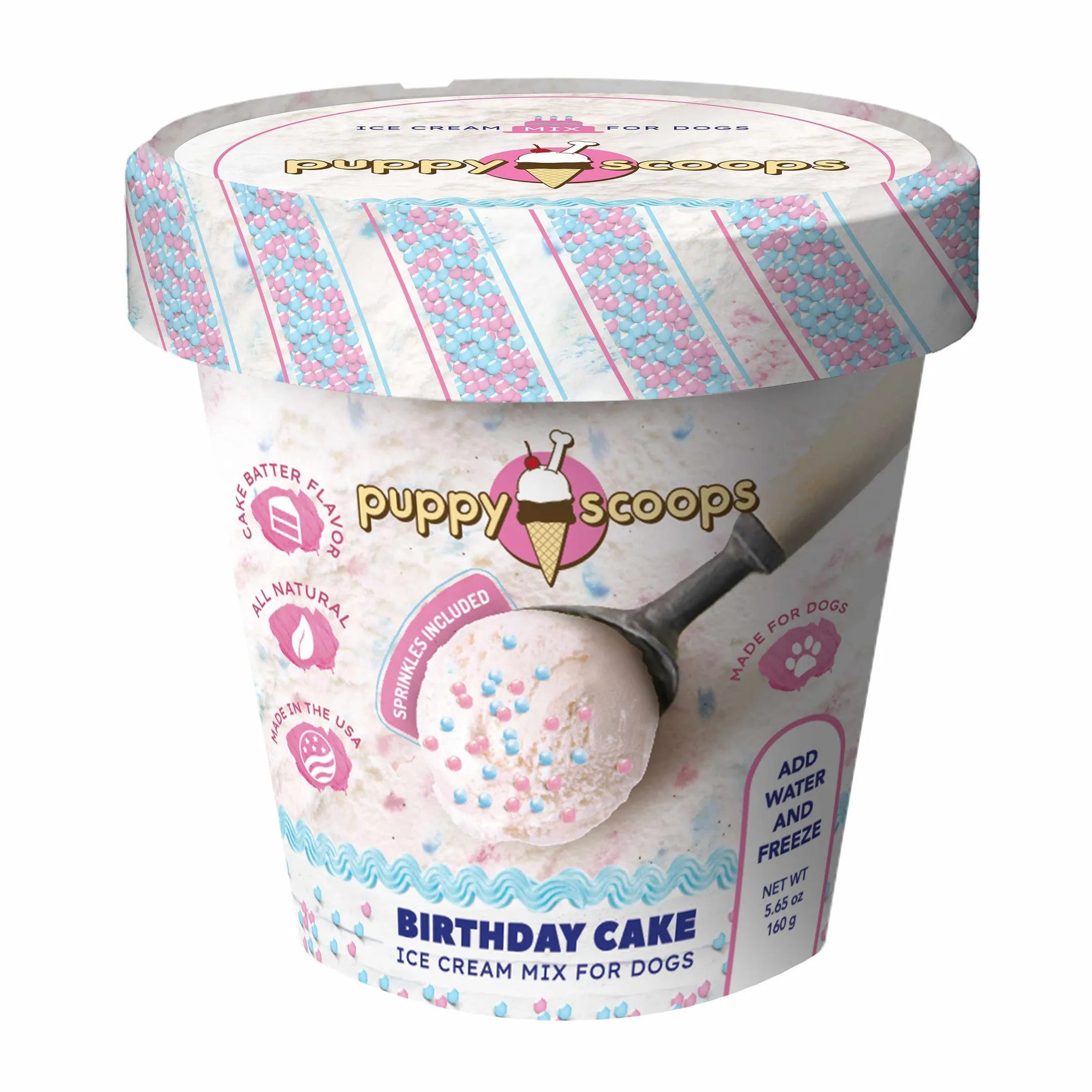 4APAWS™Puppy Cake Scoops Ice Cream Mix Birthday Cake with Pupfetti Sprinkles Pint Large 5.65oz