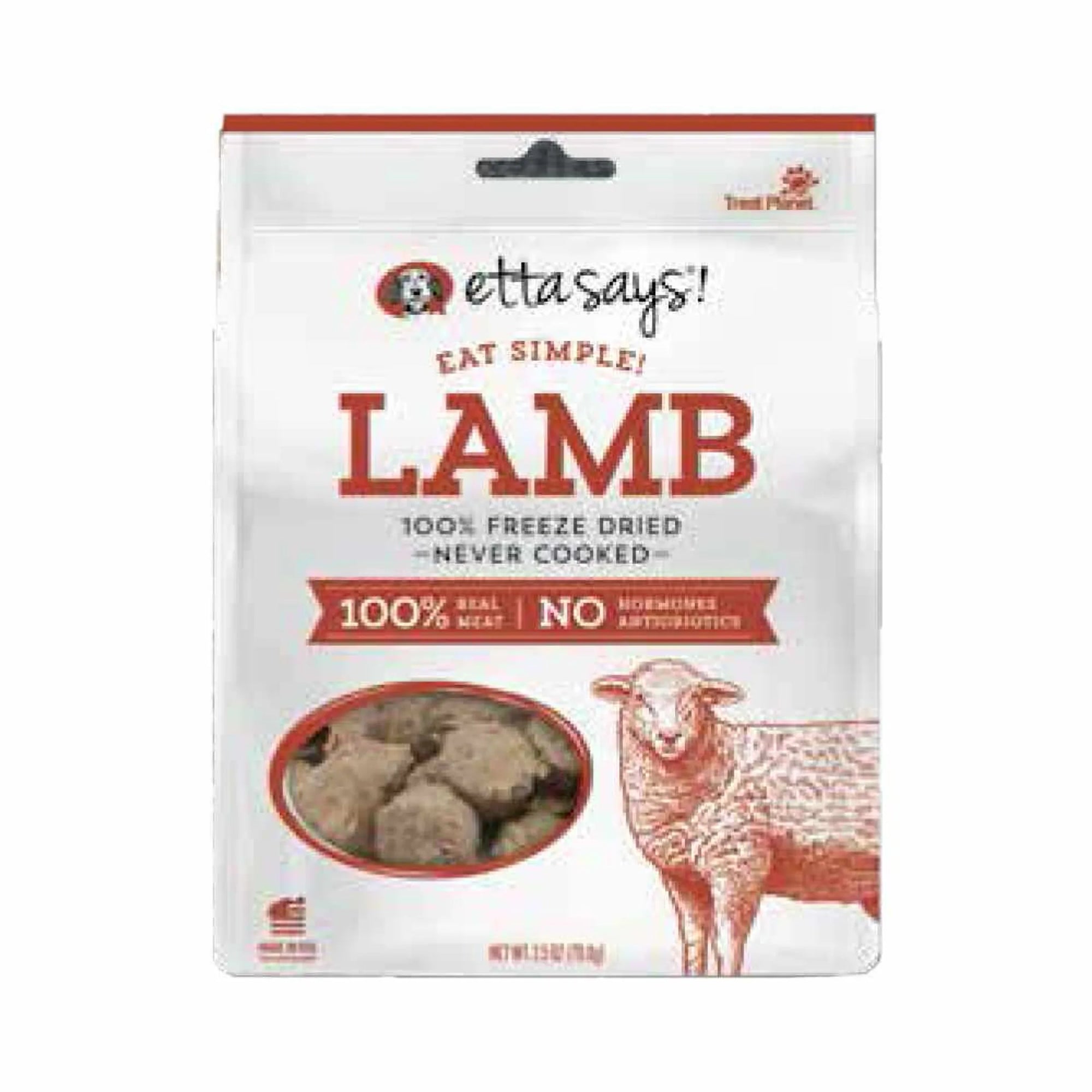4APAWS™Etta Says! Eat Simple! 100% Freeze Dried Dog Treats Lamb 2.5oz