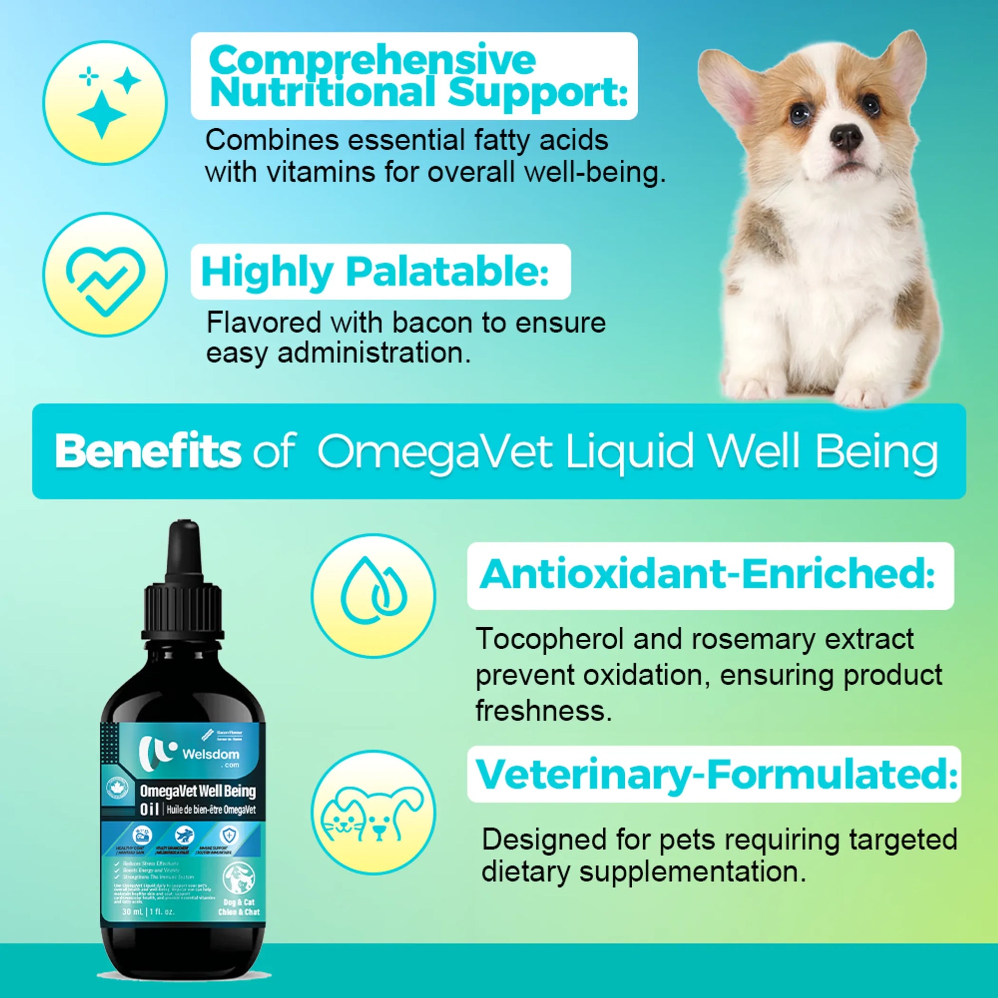 4APAWS™Omegavet Well Being Oil - 30mL