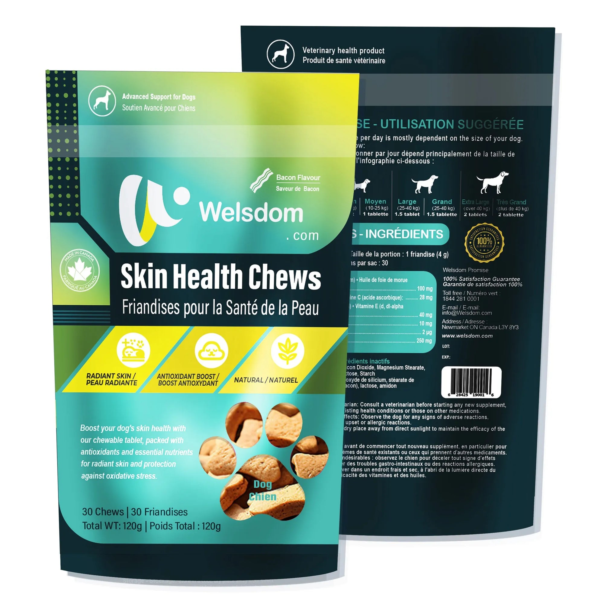 4APAWS™Skin Health Chews for Dogs Omega-3 & Antioxidant Support (30 Soft Chews)