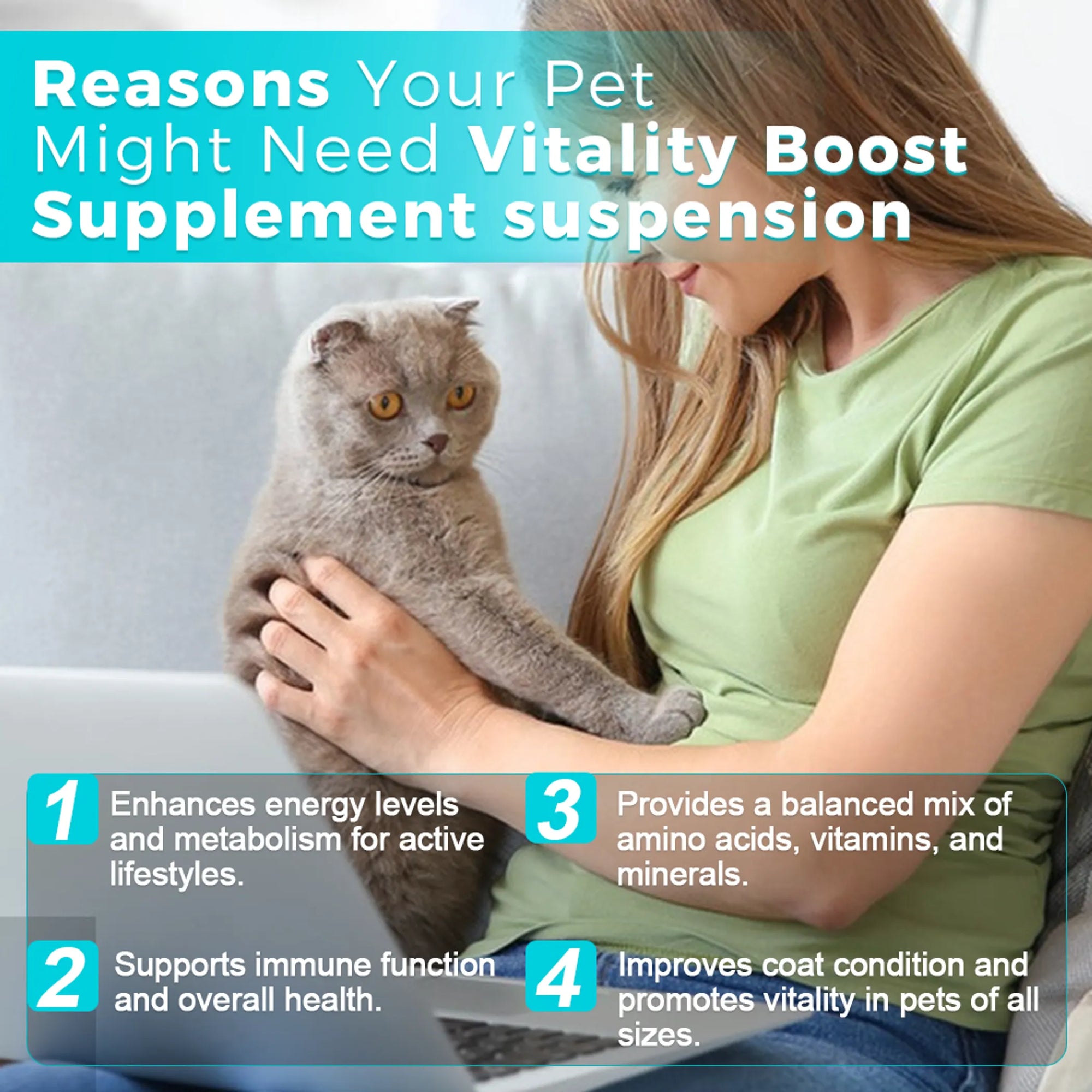 4APAWS™Vitality Boost Liquid Supplement for Pets | Energy & Health Support