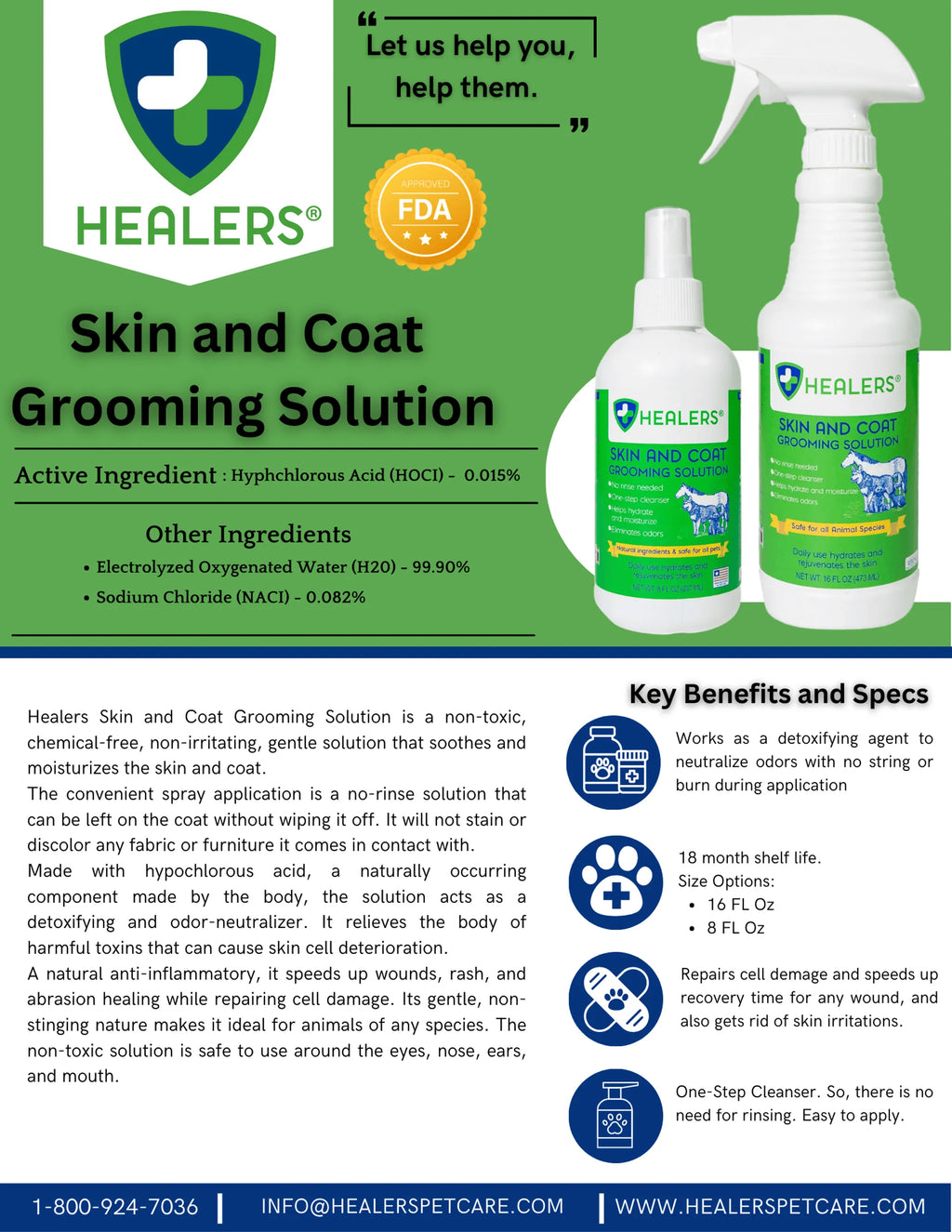 4APAWS™Healers Skin & Coat Grooming Solution