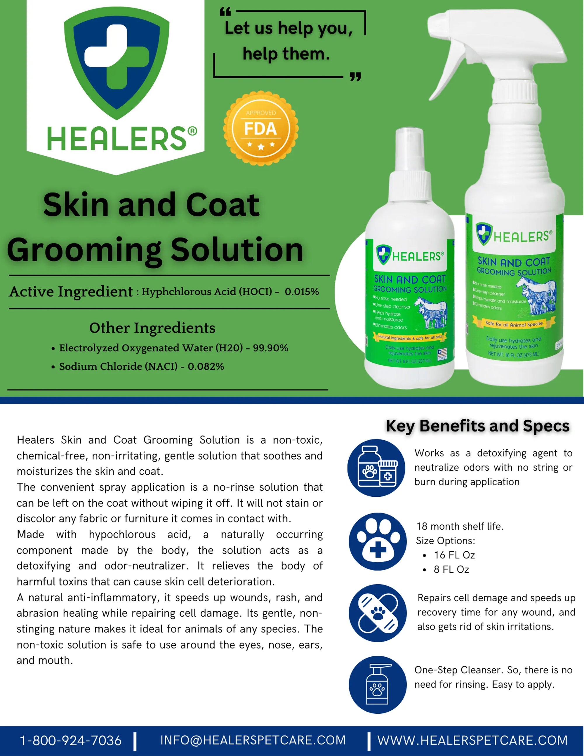 4APAWS™Healers Skin & Coat Grooming Solution