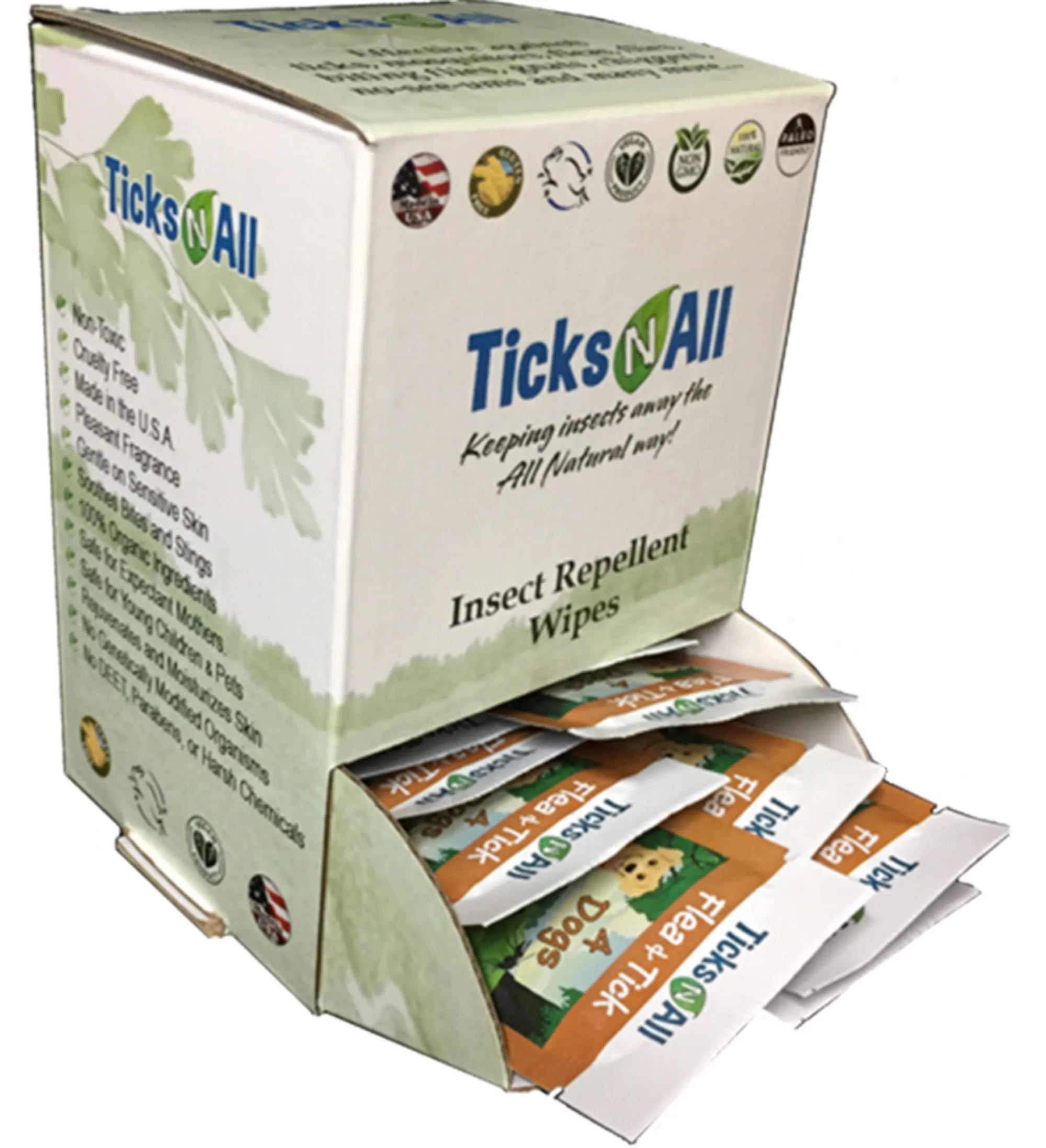 4APAWS™All-Natural Flea and Tick Wipes 4-Dogs (10 count.)