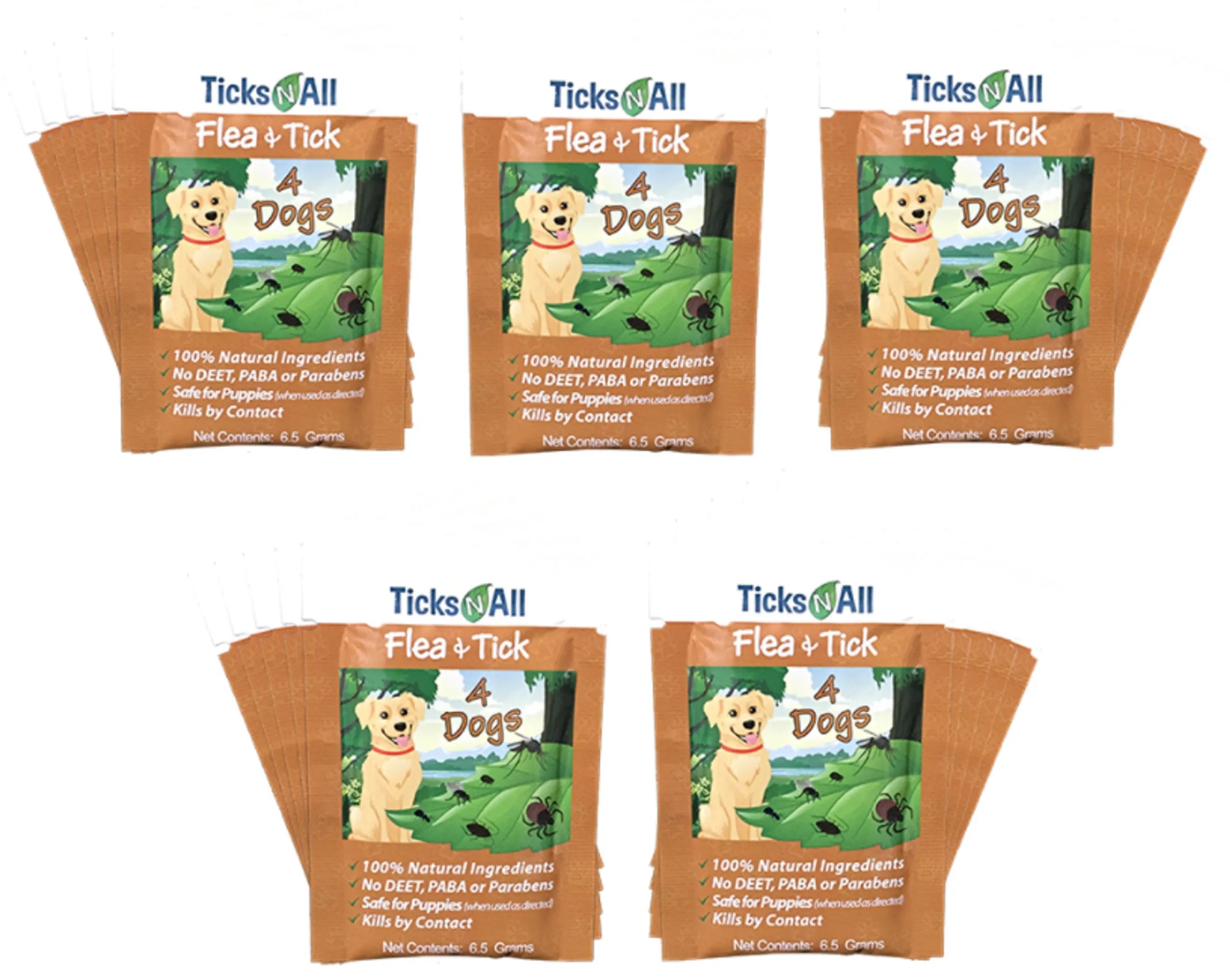 4APAWS™All-Natural Flea and Tick Wipes 4-Dogs (10 count.)