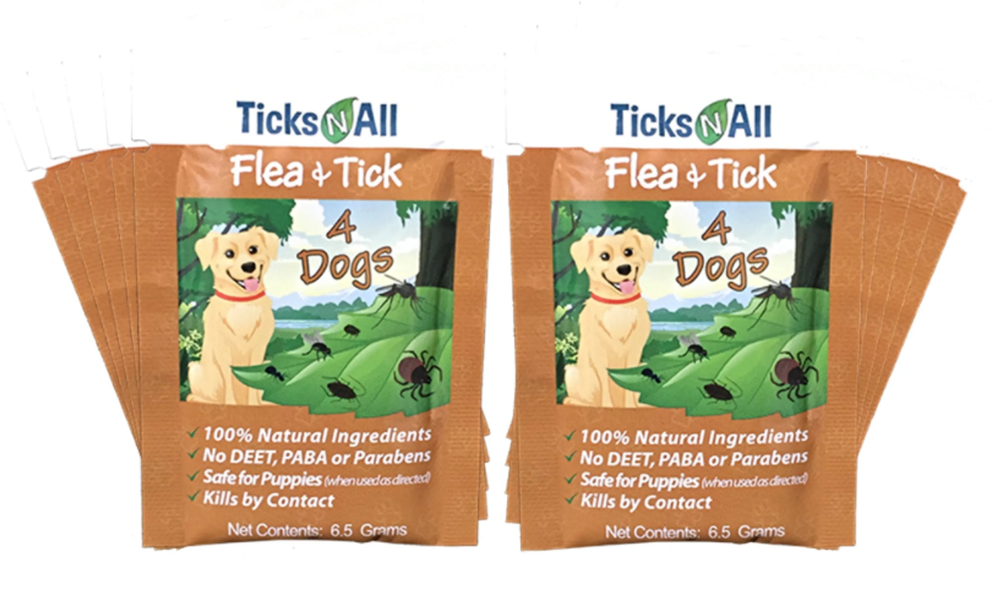 4APAWS™All-Natural Flea and Tick Wipes 4-Dogs (10 count.)